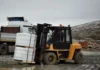 Схема роботи гідравлічного візка: рукоятка, циліндр, рама
